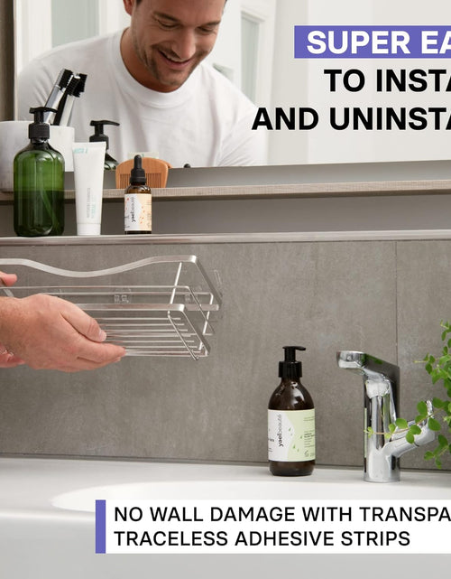 Load image into Gallery viewer, Shower Caddy - Self Adhesive Shower Organizer w/ 4 Hooks Rack for Bathroom, Shower Accessories
