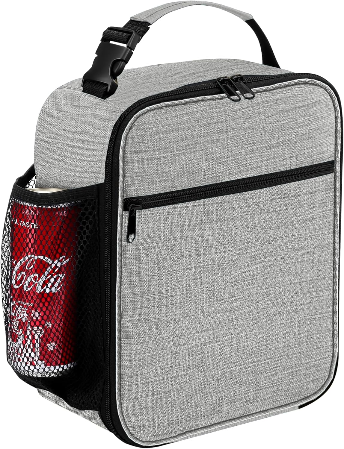 Reusable Lunch Bag Men Adult Women- Insulated Small LunchBox (Light Gray)