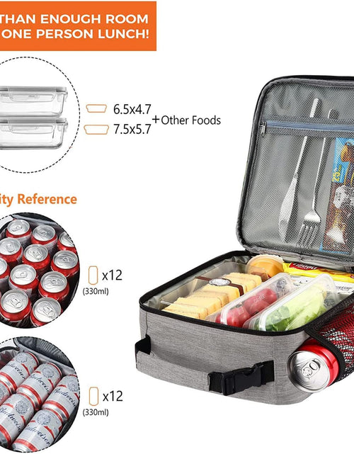 Load image into Gallery viewer, Reusable Lunch Bag Men Adult Women- Insulated Small LunchBox (Light Gray)
