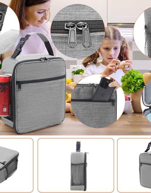Load image into Gallery viewer, Reusable Lunch Bag Men Adult Women- Insulated Small LunchBox (Light Gray)
