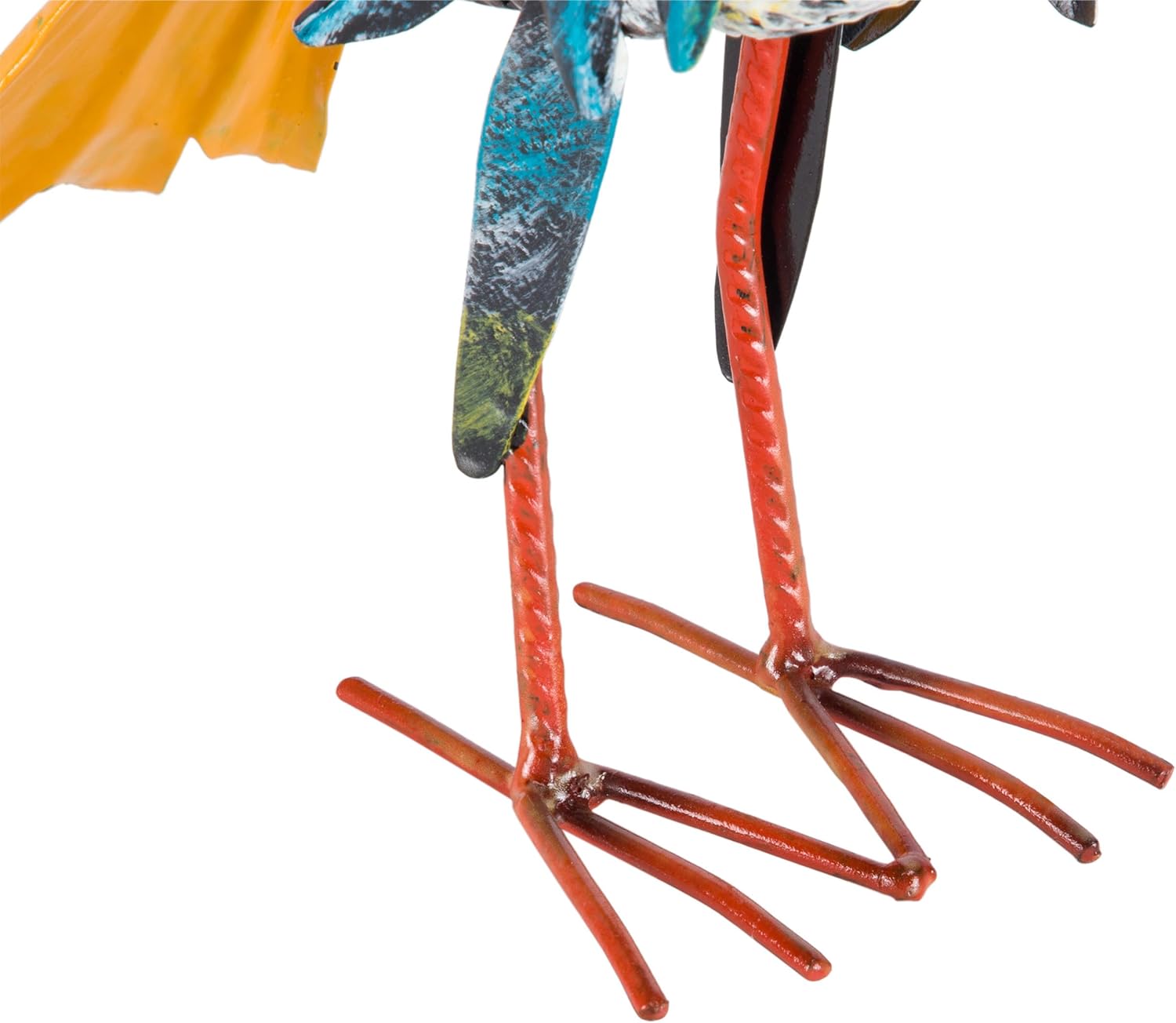 11" Tall Outdoor Metal Wide-Eyed Bird Standing Yard Statue Decoration