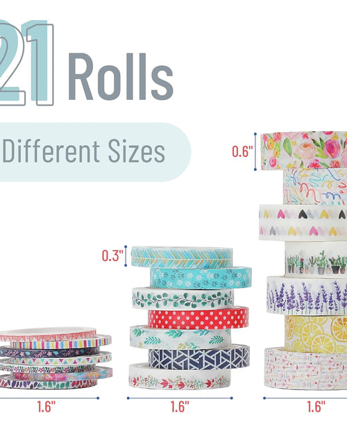 Load image into Gallery viewer, 21 Rolls, Decorative Cute Floral Washi Tape for Bible Journaling, Bullet Journal Supplies
