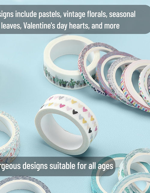 Load image into Gallery viewer, 21 Rolls, Decorative Cute Floral Washi Tape for Bible Journaling, Bullet Journal Supplies
