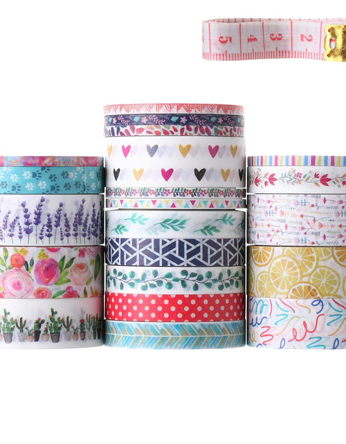 Load image into Gallery viewer, 21 Rolls, Decorative Cute Floral Washi Tape for Bible Journaling, Bullet Journal Supplies
