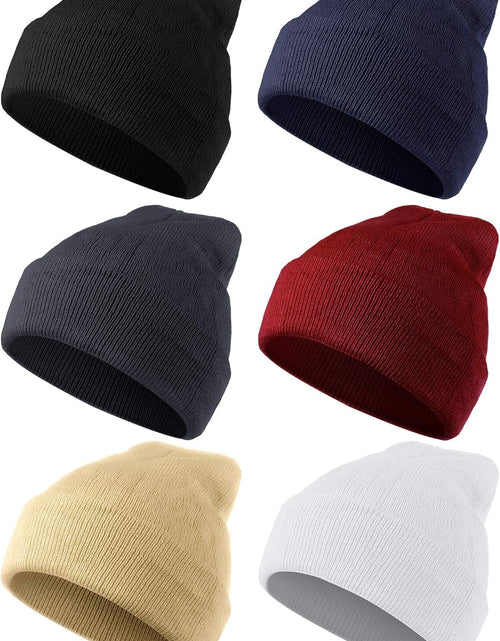 Load image into Gallery viewer, 6 Pack Beanie Hats Pack for Men Women Winter Hats Knitted
