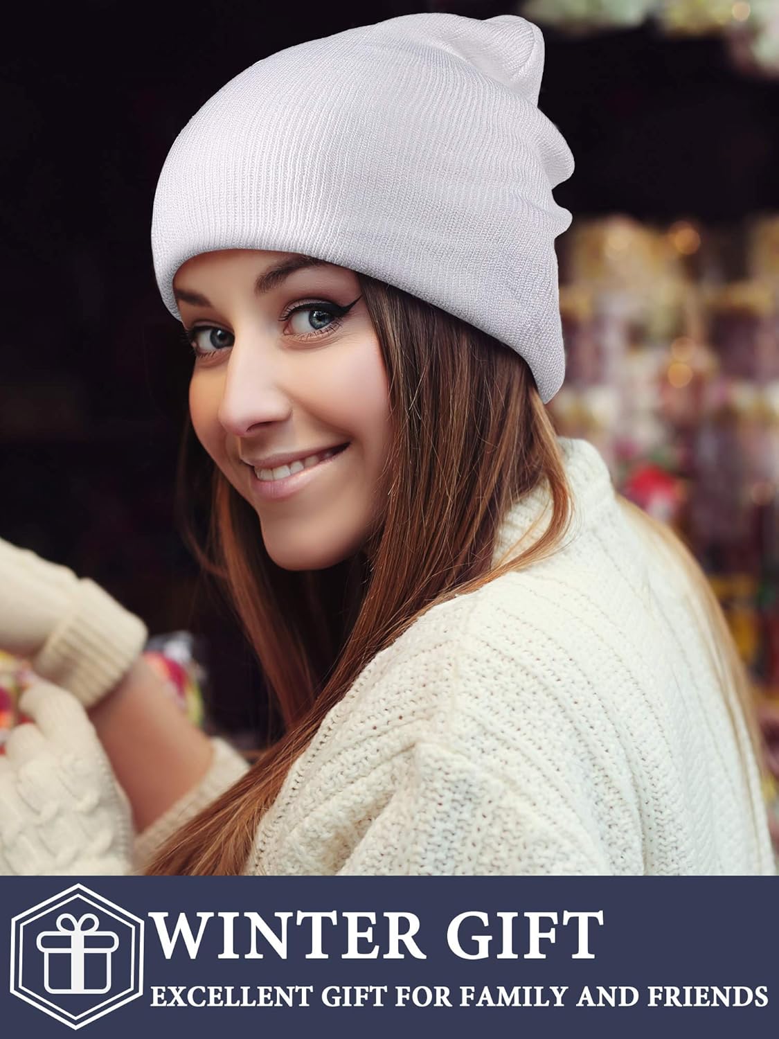 6 Pack Beanie Hats Pack for Men Women Winter Hats Knitted