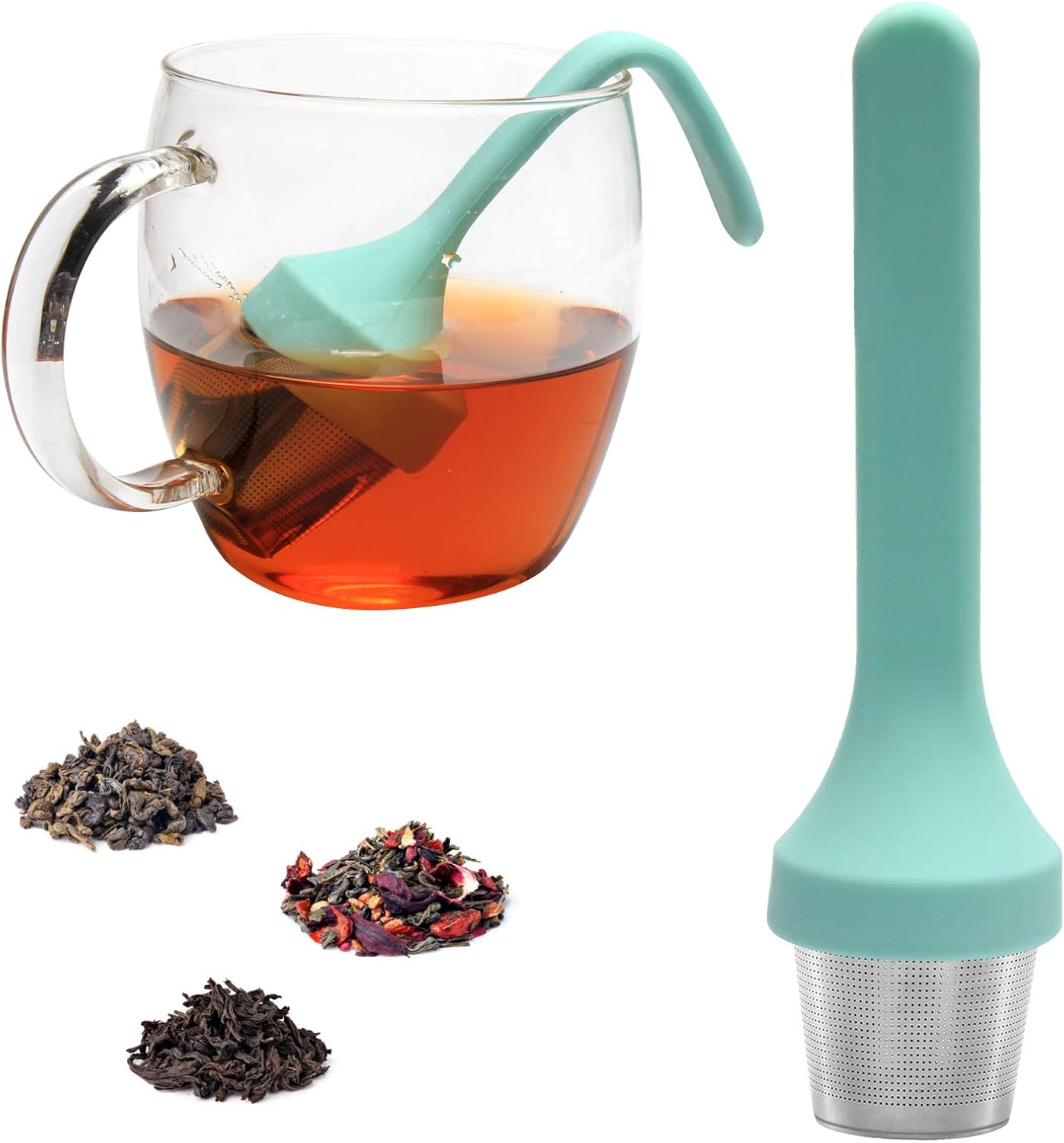Tea Cup Filter Silicone Handle Stainless Steel Tea Strainer