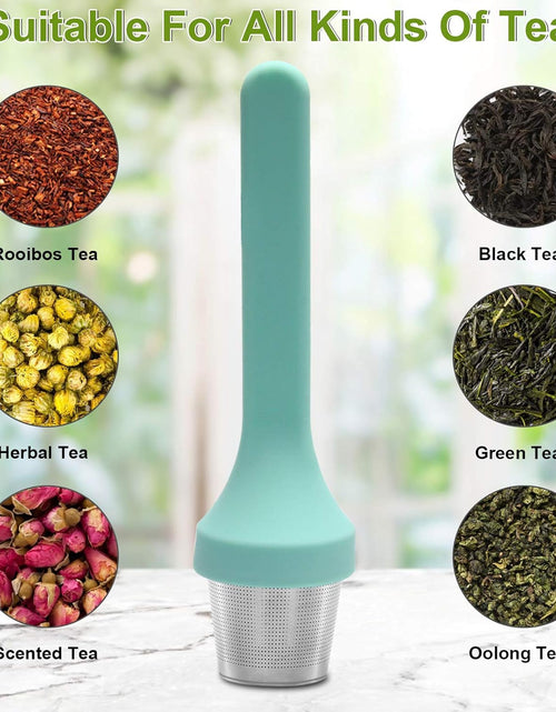 Load image into Gallery viewer, Tea Cup Filter Silicone Handle Stainless Steel Tea Strainer
