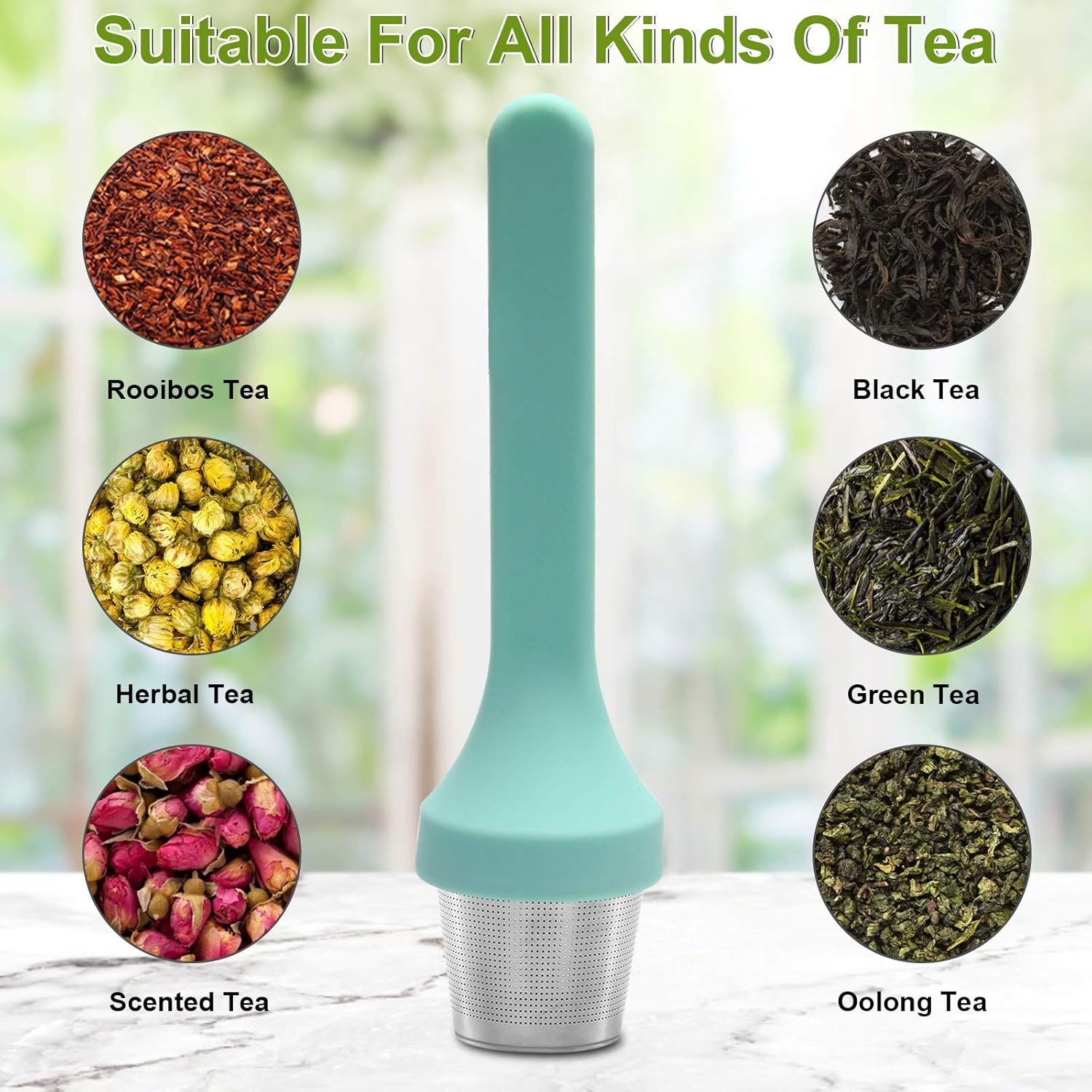 Tea Cup Filter Silicone Handle Stainless Steel Tea Strainer