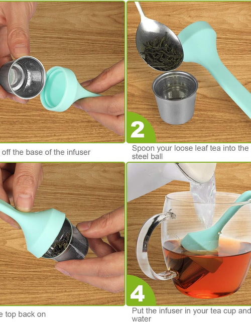 Load image into Gallery viewer, Tea Cup Filter Silicone Handle Stainless Steel Tea Strainer
