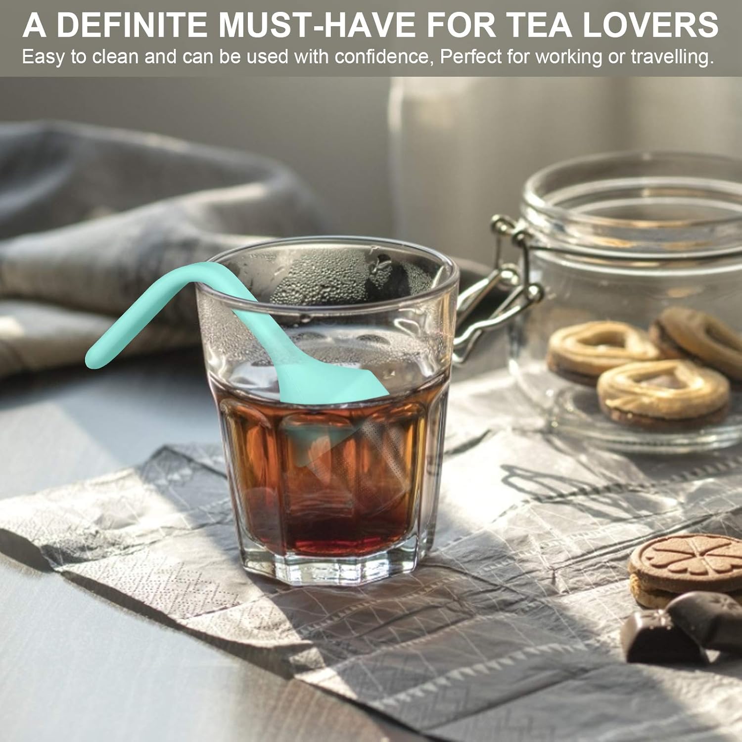 Tea Cup Filter Silicone Handle Stainless Steel Tea Strainer