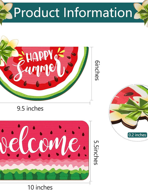 Load image into Gallery viewer, 2 Pieces Watermelon Hanging Sign Summer Watermelon Hanging Door Sign
