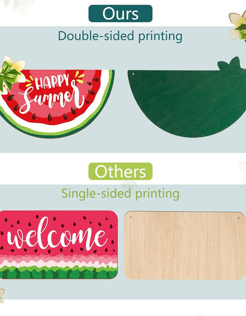 Load image into Gallery viewer, 2 Pieces Watermelon Hanging Sign Summer Watermelon Hanging Door Sign
