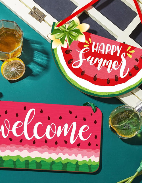 Load image into Gallery viewer, 2 Pieces Watermelon Hanging Sign Summer Watermelon Hanging Door Sign
