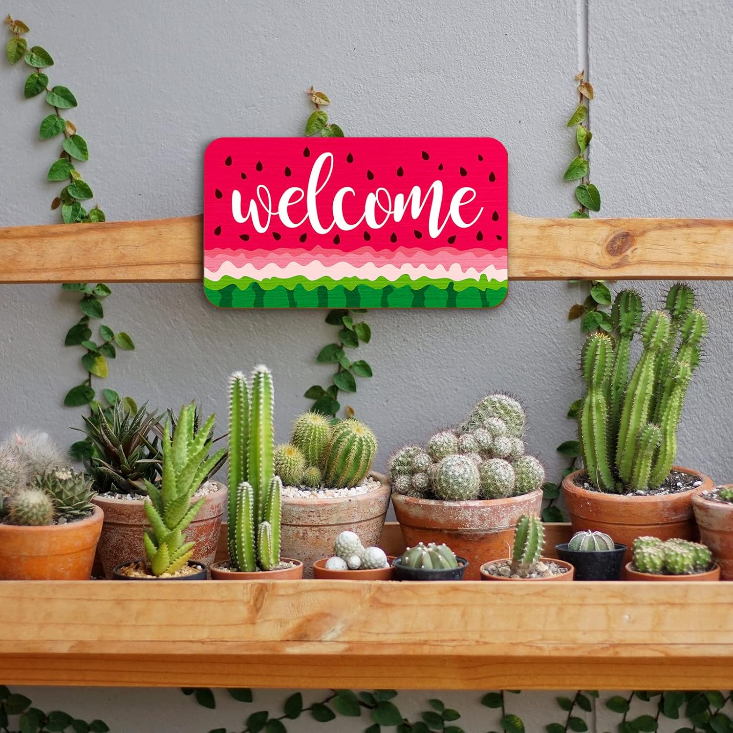 2 Pieces Watermelon Hanging Sign Summer Watermelon Hanging Door Sign