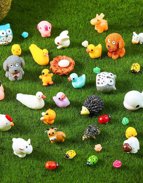 Load image into Gallery viewer, 100 Pcs Mini Resin Animals Tiny Miniature Animals Small Duck Figures Tiny Resin
