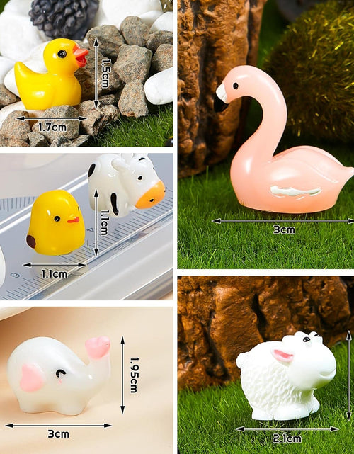 Load image into Gallery viewer, 100 Pcs Mini Resin Animals Tiny Miniature Animals Small Duck Figures Tiny Resin

