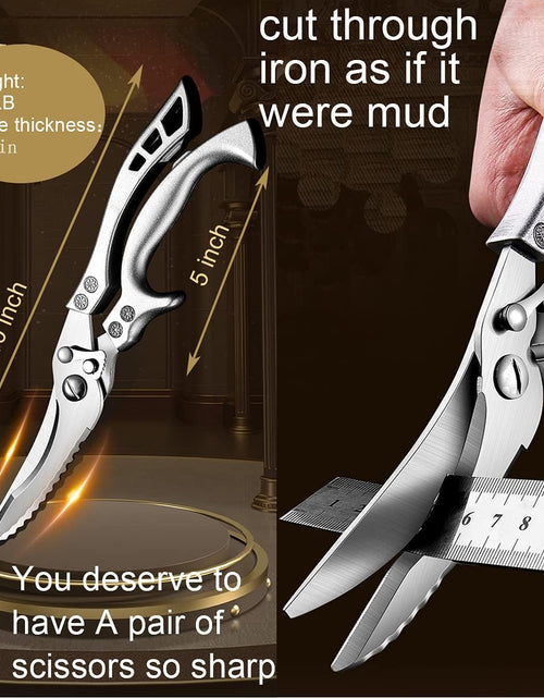 Load image into Gallery viewer, Professional Heavy Duty Kitchen Scissors - Spring Loaded Ultra Sharp Stainless Steel Multipurpose
