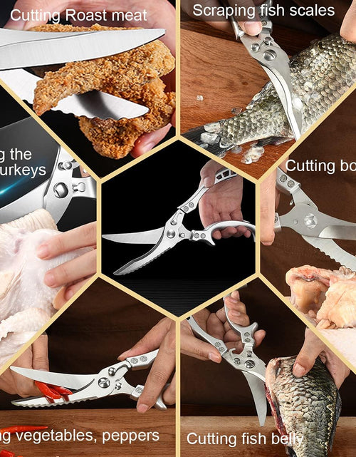 Load image into Gallery viewer, Professional Heavy Duty Kitchen Scissors - Spring Loaded Ultra Sharp Stainless Steel Multipurpose
