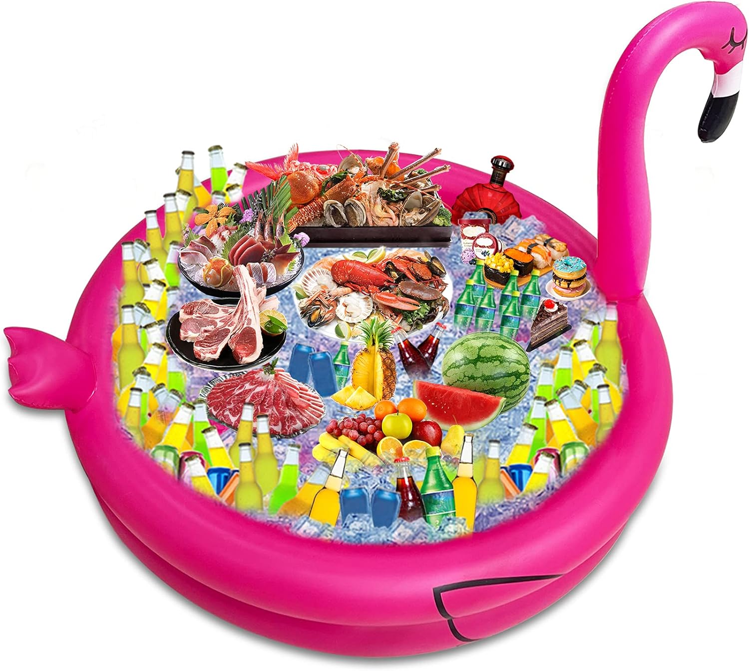 Giant Flamingo Cooler with Quick-Drain & 130+ Cans Super Large Capacity