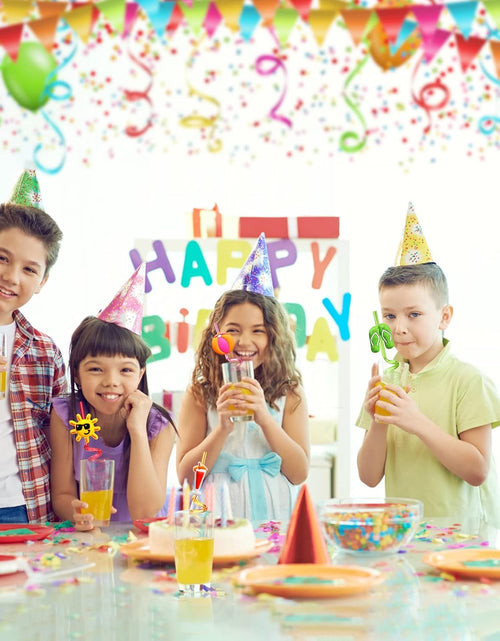 Load image into Gallery viewer, 24 Beach Drinking Crazy Silly Straws for Kids Beach Ball Pool Summer  with 2 PCS Cleaning Brushes
