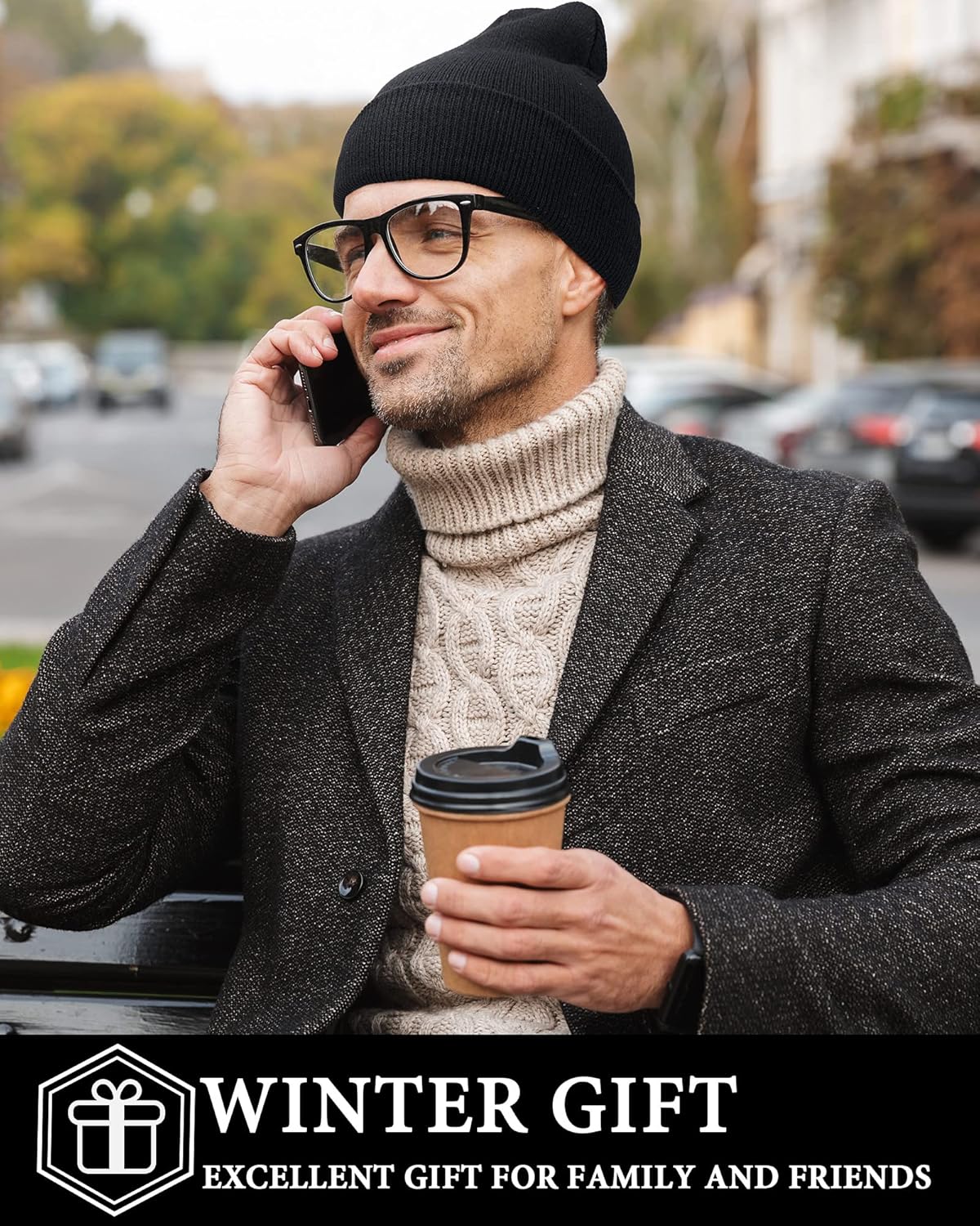 6 Pack Beanie Hats Pack for Men Women Winter Hats Knitted