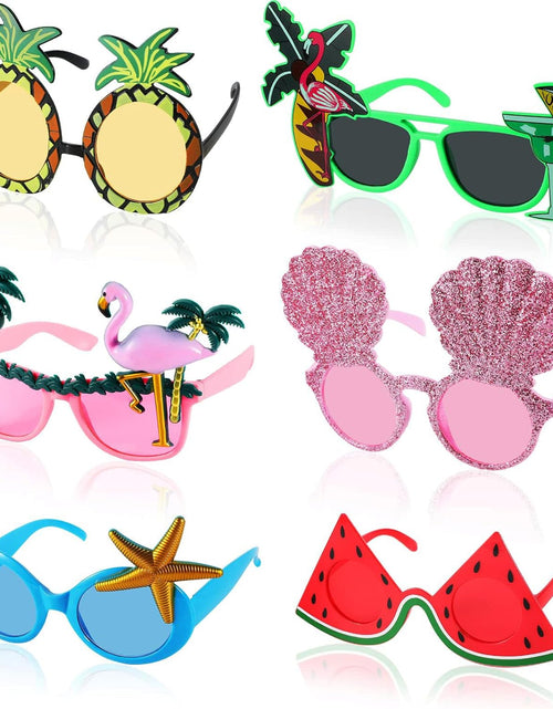 Load image into Gallery viewer, 6 Pairs Novelty Party Sunglasses, Funny Luau Party Sunglasses
