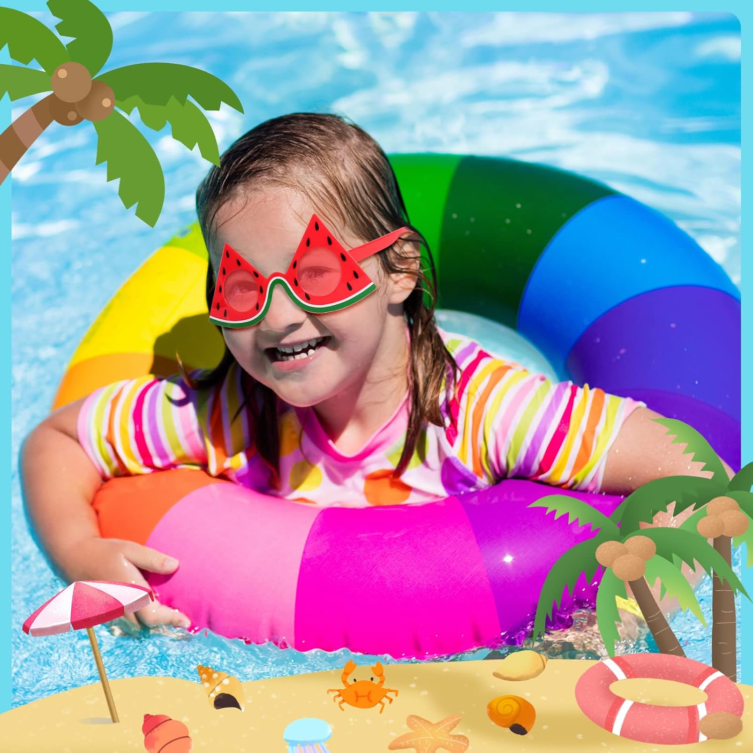 6 Pairs Novelty Party Sunglasses, Funny Luau Party Sunglasses