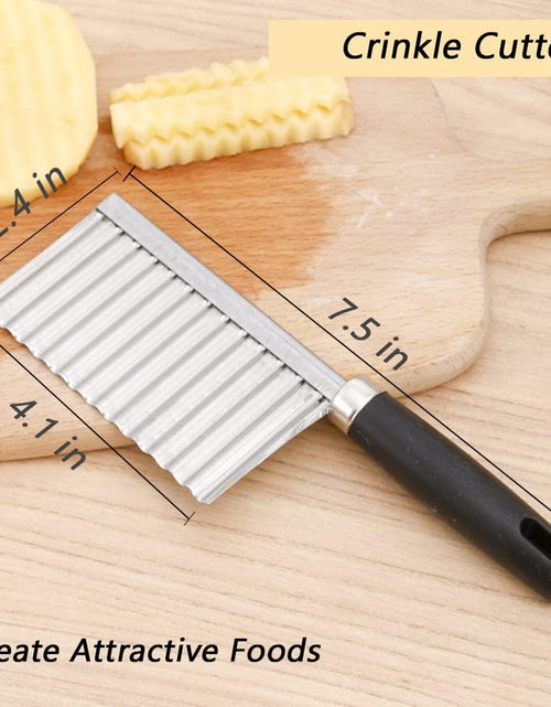 Load image into Gallery viewer, Crinkle Cutter Knife Stainless Steel Cutting Tool for Potato Carrot Chip Vegetable French Fry, Wavy Chopper Wave Slicer Steel Blade

