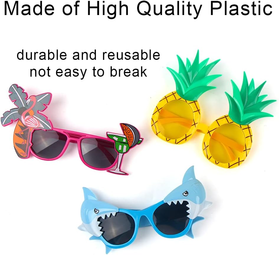 6 Pairs Funny Sunglasses Tropical Fancy Dress Props Summer