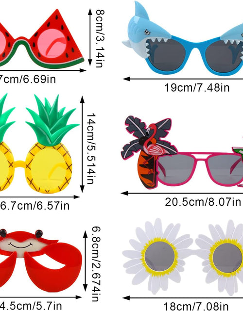 Load image into Gallery viewer, 6 Pairs Funny Sunglasses Tropical Fancy Dress Props Summer
