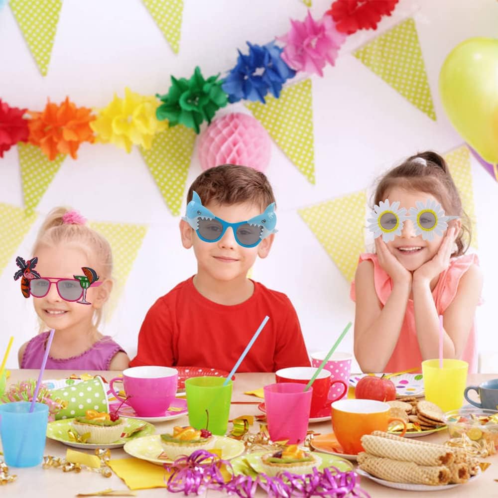 6 Pairs Funny Sunglasses Tropical Fancy Dress Props Summer