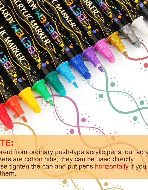 Load image into Gallery viewer, 12 Colors Dual Tip Acrylic Paint Pens Markers, Premium Acrylic Paint Pens
