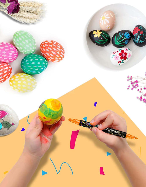Load image into Gallery viewer, 12 Colors Dual Tip Acrylic Paint Pens Markers, Premium Acrylic Paint Pens
