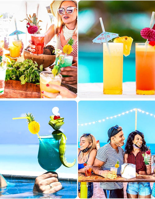 Load image into Gallery viewer, 100PCS Flamingo Fruit Paper Straws,Disposable Plastic Drinking Straws - Assorted Colors
