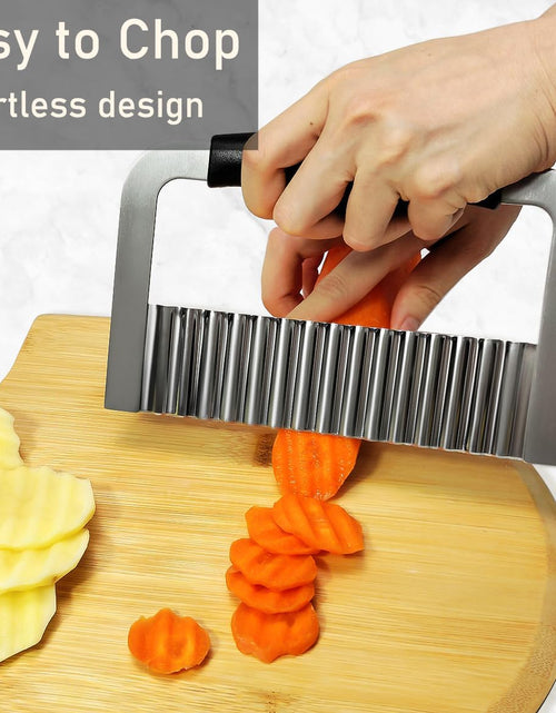 Load image into Gallery viewer, Crinkle Cutter Stainless Steel Potato Slicer Heavy Duty Wavy
