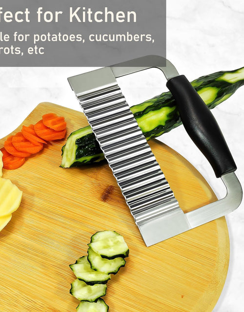 Load image into Gallery viewer, Crinkle Cutter Stainless Steel Potato Slicer Heavy Duty Wavy
