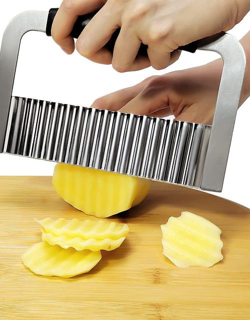 Load image into Gallery viewer, Crinkle Cutter Stainless Steel Potato Slicer Heavy Duty Wavy
