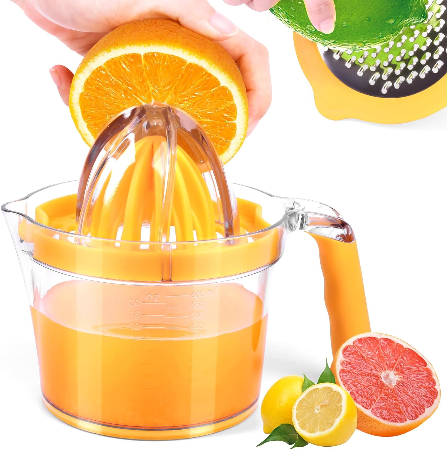 4-in-1 Manual Juicer  21-Ounce Capacity Orange Juicer