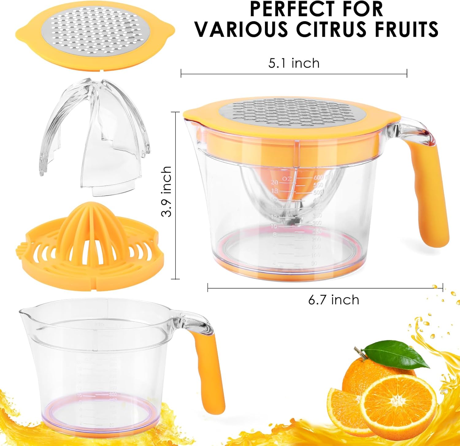 4-in-1 Manual Juicer  21-Ounce Capacity Orange Juicer