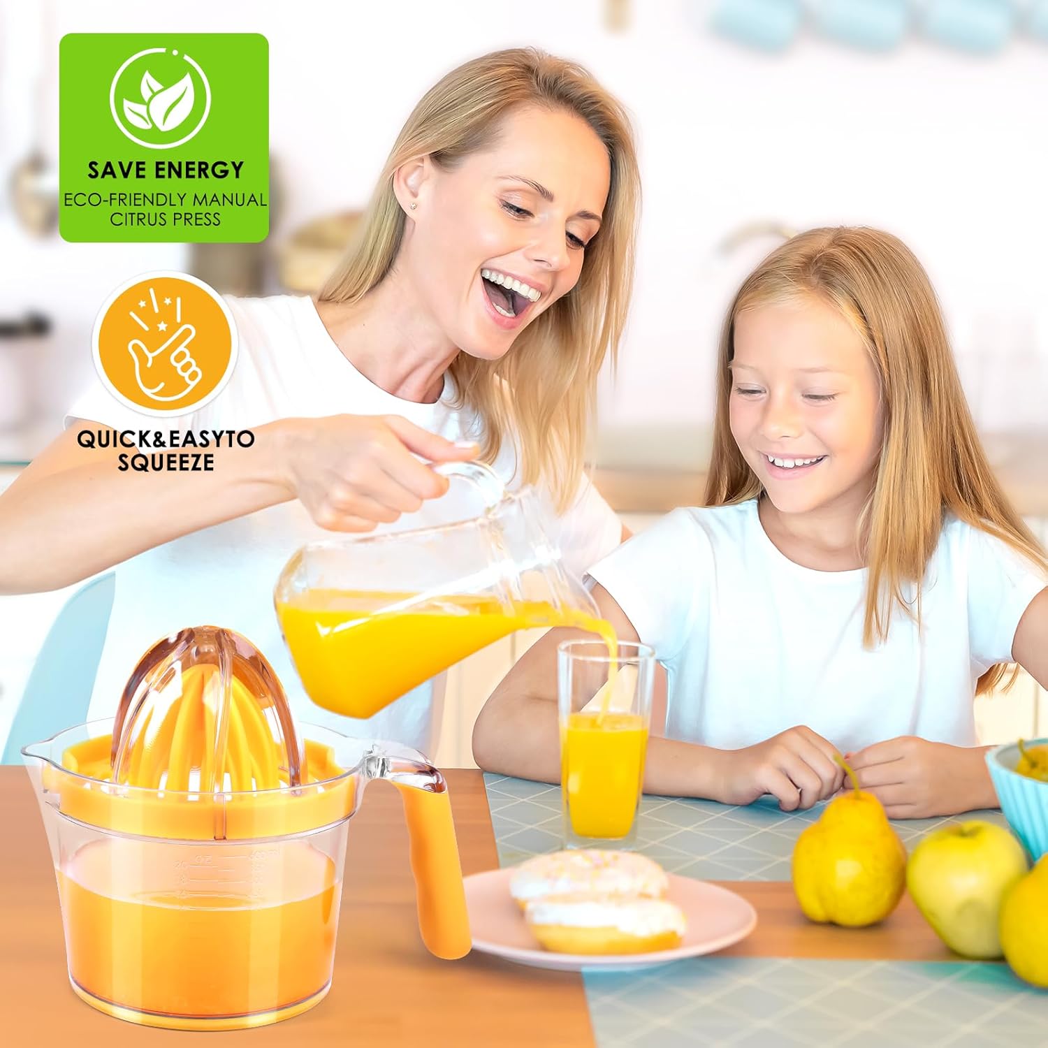 4-in-1 Manual Juicer  21-Ounce Capacity Orange Juicer