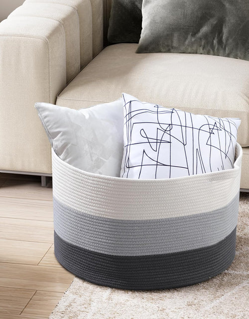 Load image into Gallery viewer, Large Cotton Woven Basket,22&quot;x22&quot;x14&quot; Rope Basket
