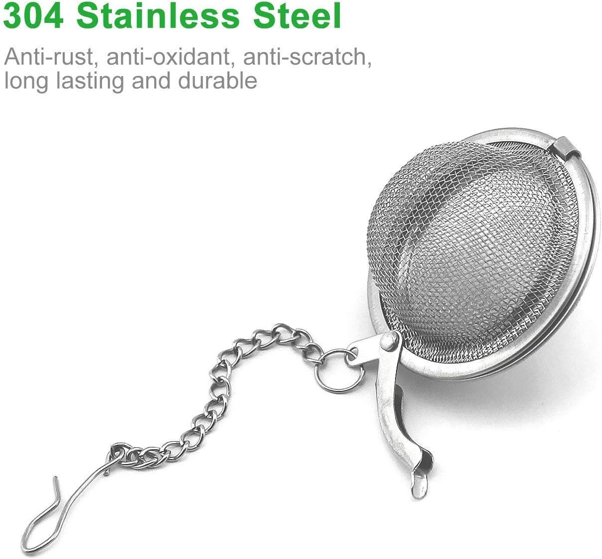 12Pcs Tea Infuser Silicone Handle Stainless Steel Tea Strainer