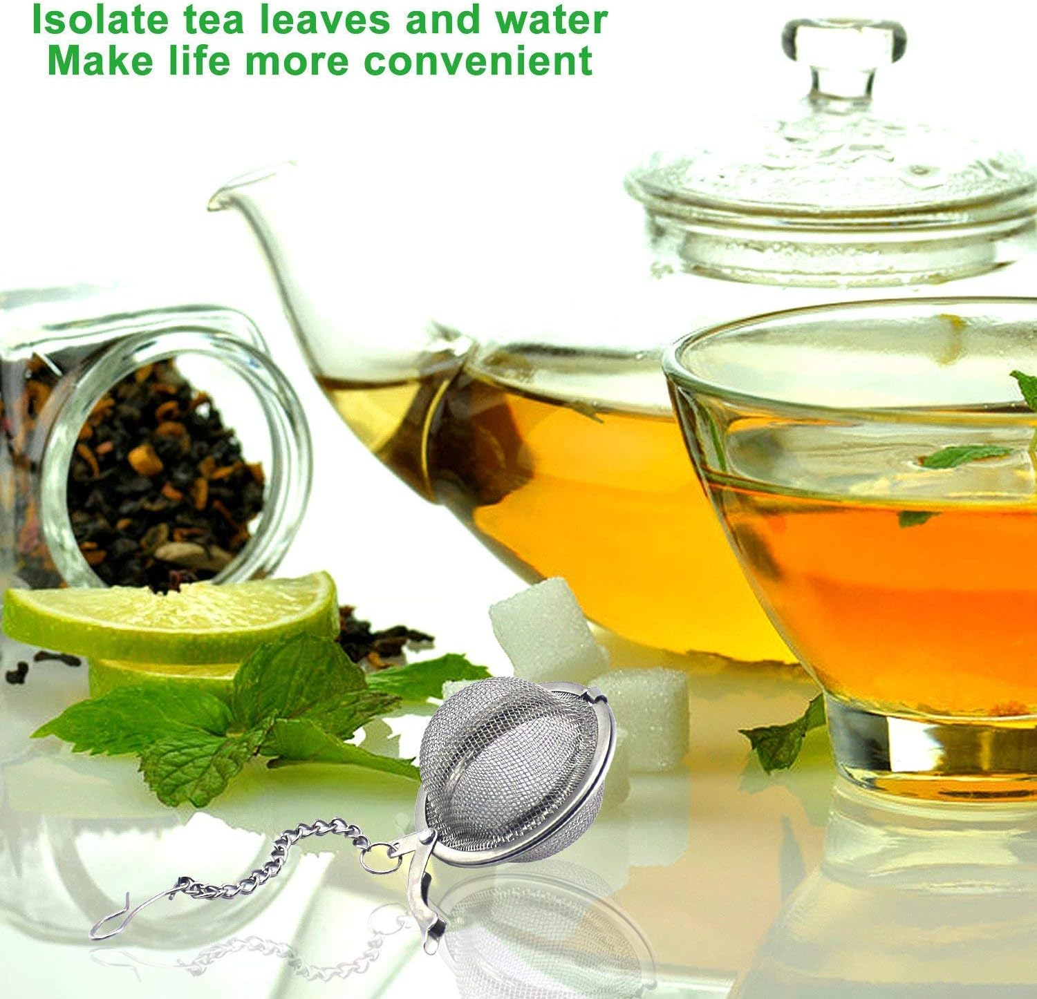 12Pcs Tea Infuser Silicone Handle Stainless Steel Tea Strainer