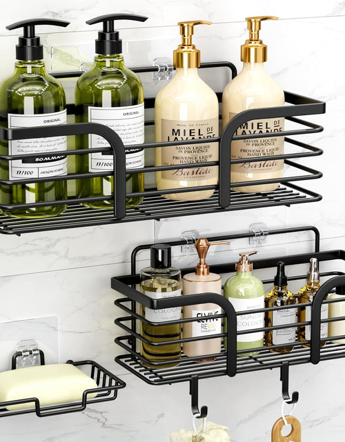 Load image into Gallery viewer, Shower Caddy, Adhesive Shower Organizer with Soap Dish and 4 Hooks
