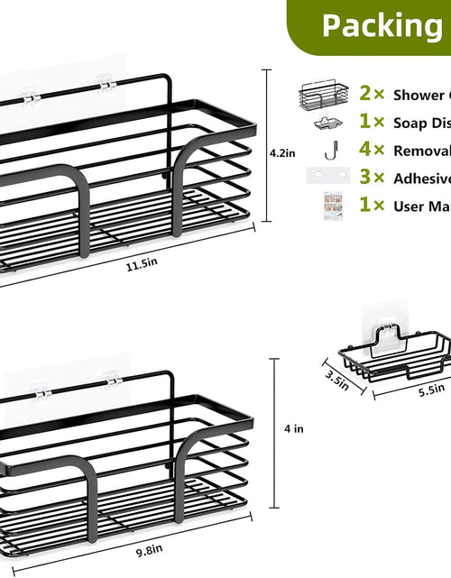 Load image into Gallery viewer, Shower Caddy, Adhesive Shower Organizer with Soap Dish and 4 Hooks
