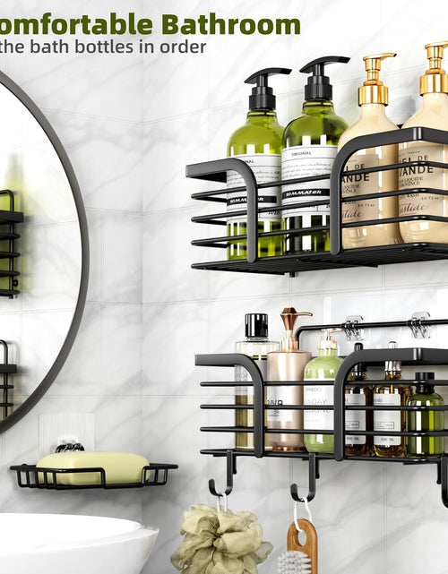 Load image into Gallery viewer, Shower Caddy, Adhesive Shower Organizer with Soap Dish and 4 Hooks
