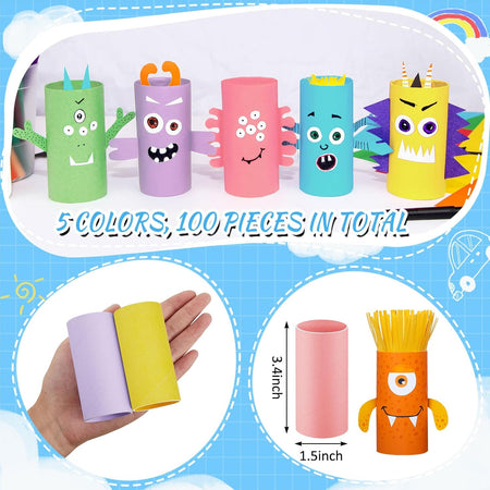 100 Packs Cardboard Tubes for Craft 1.57 x 3.74 DIY Toilet Paper Rolls