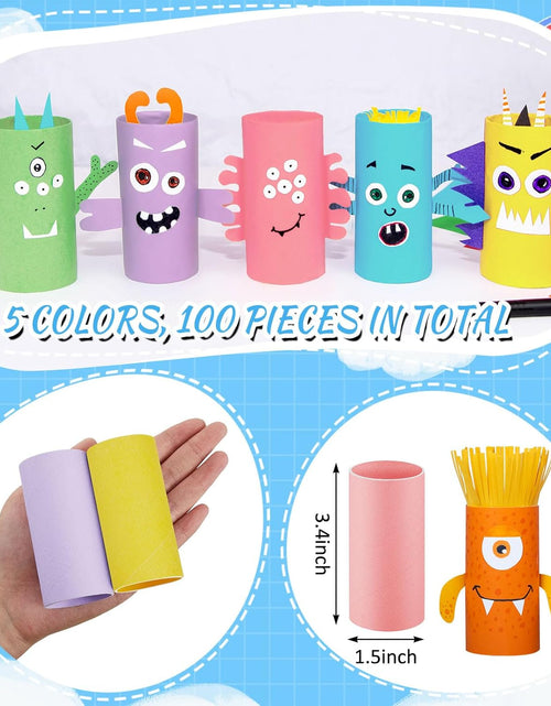 Load image into Gallery viewer, 100 Packs Cardboard Tubes for Craft 1.57 x 3.74 DIY Toilet Paper Rolls

