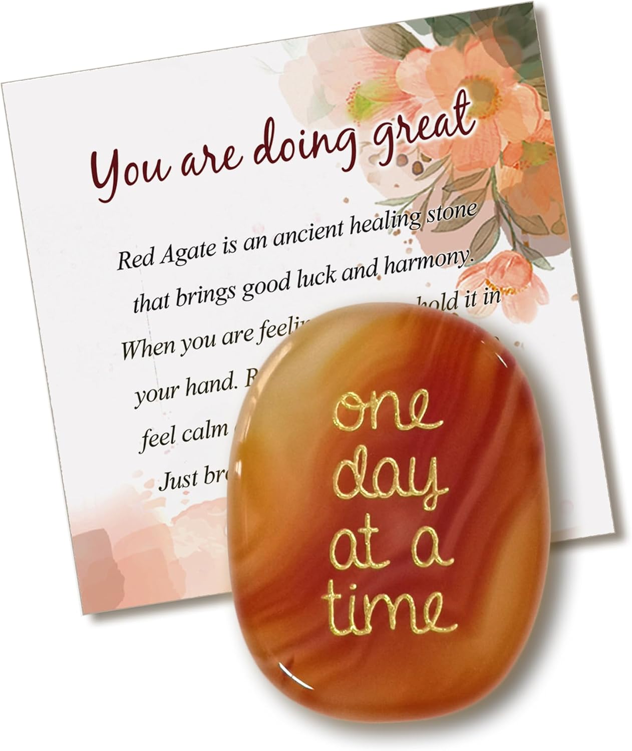 One Day at A Time Agate Healing Crystal Gifts for Him for Her